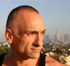 Dudley in Los Angeles, looking east to New York